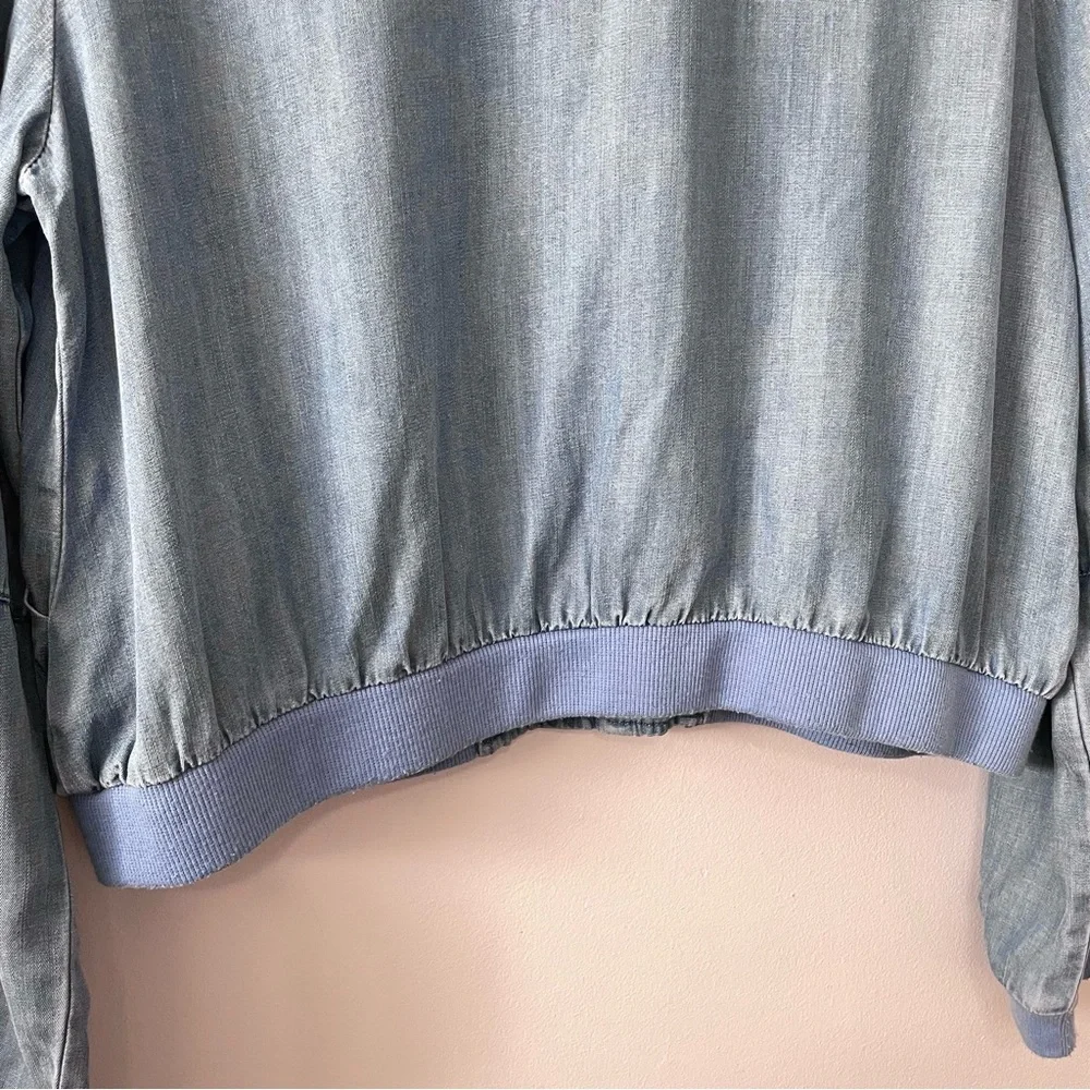 Urban Outfitters Light Blue Denim Bomber Jacket